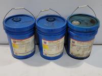 (3) Pails of Chevron Delo 50 Weight Synthetic Transmission Fluid