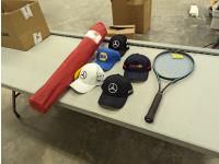 Tennis Racquet, Camp Chair, (5) Hats