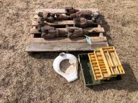 (9) Various Size Drilling Rig Bits & Fishing Tackle Box