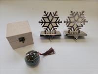 Decorative Box and (2) Stocking Holders