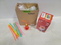 Bulb Cups with Straws and an Inflatable Christmas Decoration