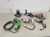 (4) Corded Drills, John Deere 540 PTO Air Pump and Drywall Cutter