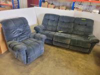 Fabric Recliner Couch and Chair