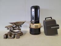 Antique Scale, Heater, and Reel Projector