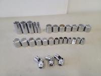 Qty of Gray Tools Assorted 3/8 Inch Drive Sockets