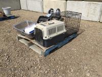 (2) Animal Cages w/ Golf Cart and Sink