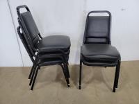 (5) Black Padded Chairs