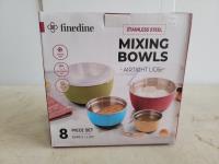 Finedine (4) Various Size Stainless Steel Mixing Bowls