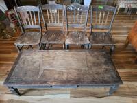 (4) Vintage Chairs & Coffee Table
