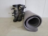 Motocross Riding Boots and Yoga Mat