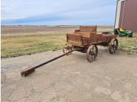 Vintage Wagon with Rebuilt Barn Wood Box & Bench
