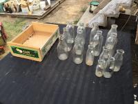 Qty of Glass Bottles w/ Wooden Box