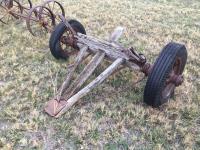 Antique Wooden Axle w/ Wheels 