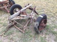 Antique Wooden Axle w/ Rubber Wheels 