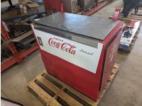 Vintage Coca Cola Chest Vending Machine and Picture