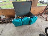 (3) 23L Water Jugs, Qty of Safety Harnesses in Metal Storage Box